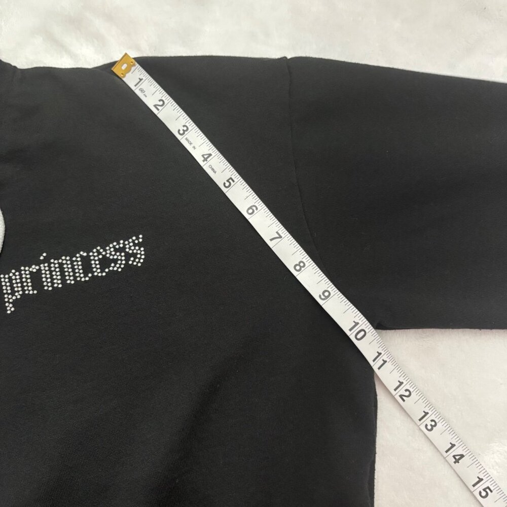 Rue21 Y2K Black Cropped "Princess" Hoodie Modern Streetwear Junior XL - Picture 13 of 14